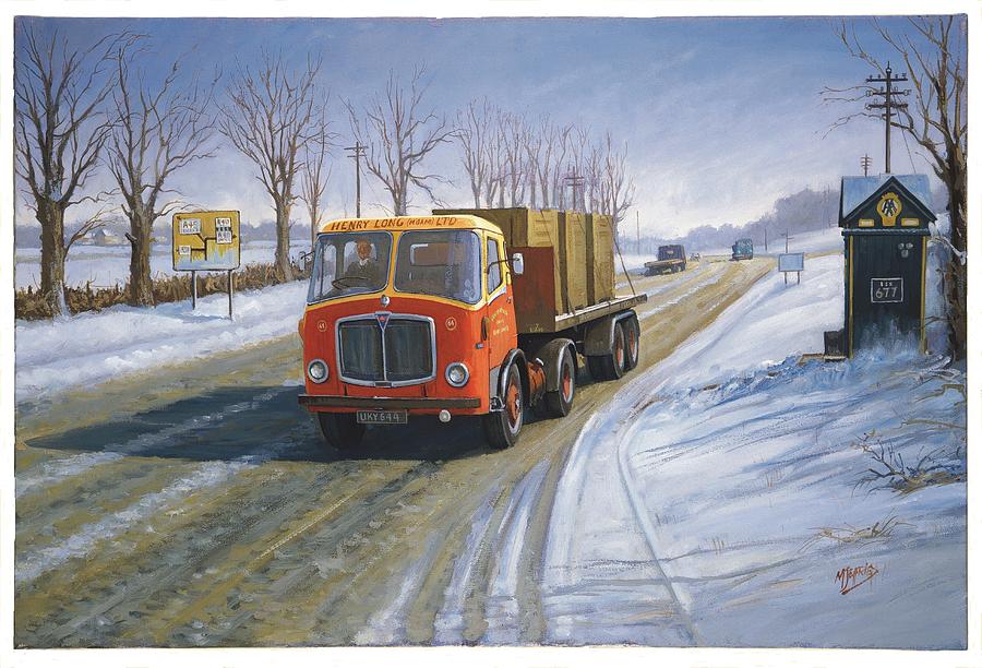 Truck Painting - AEC Mandator by Mike Jeffries