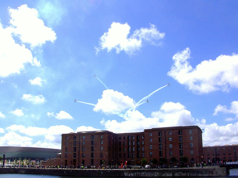 The Beatles Photograph - Aerial Display over the River Mersey Liverpool UK by Steve Kearns