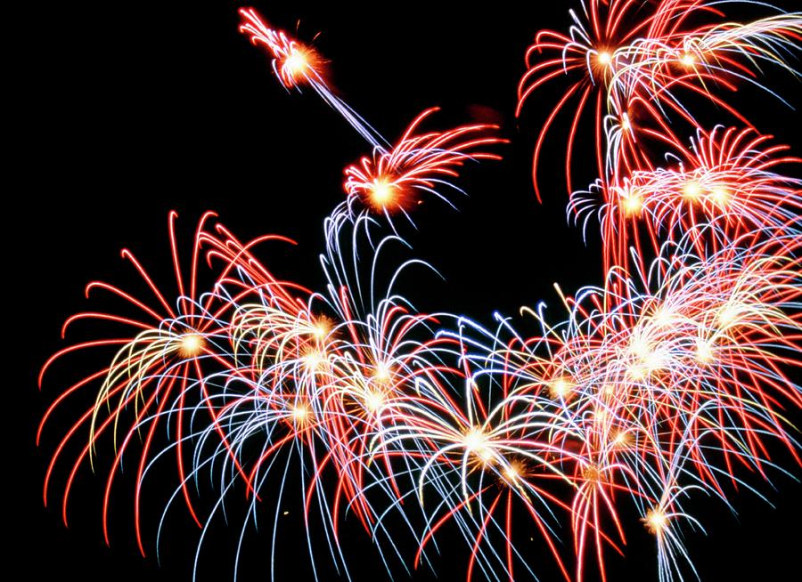 Aerial Fireworks Display Photograph by Mehau Kulyk/science Photo Library