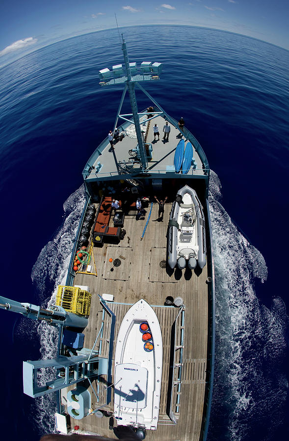 A Wide-angle Shot Of Deep Sea Fishing Duvet Cover by Chris Ross - Pixels