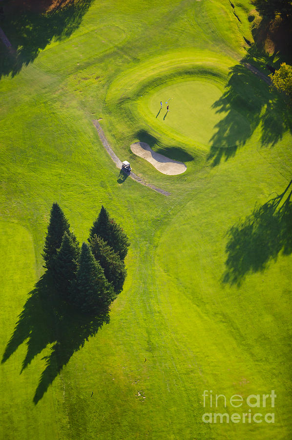 Aerial image of a golf course. Photograph by Don Landwehrle