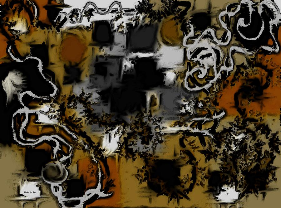 Aerial Map Abstract in Yellow Digital Art by Barbara St Jean