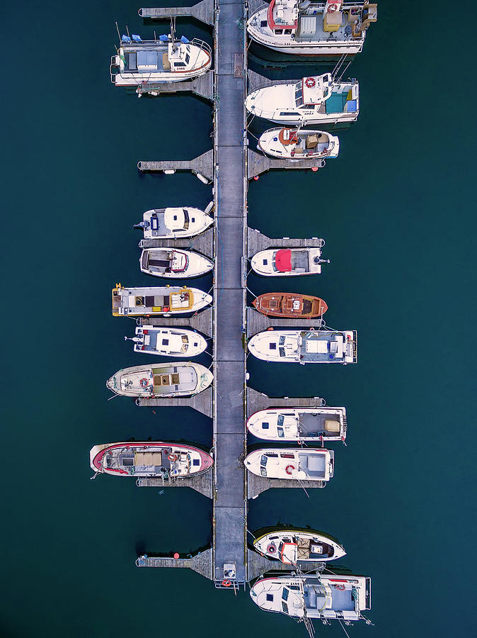 Aerial Of Boats, Hafnarfjordur, Iceland Photograph by Arctic-images