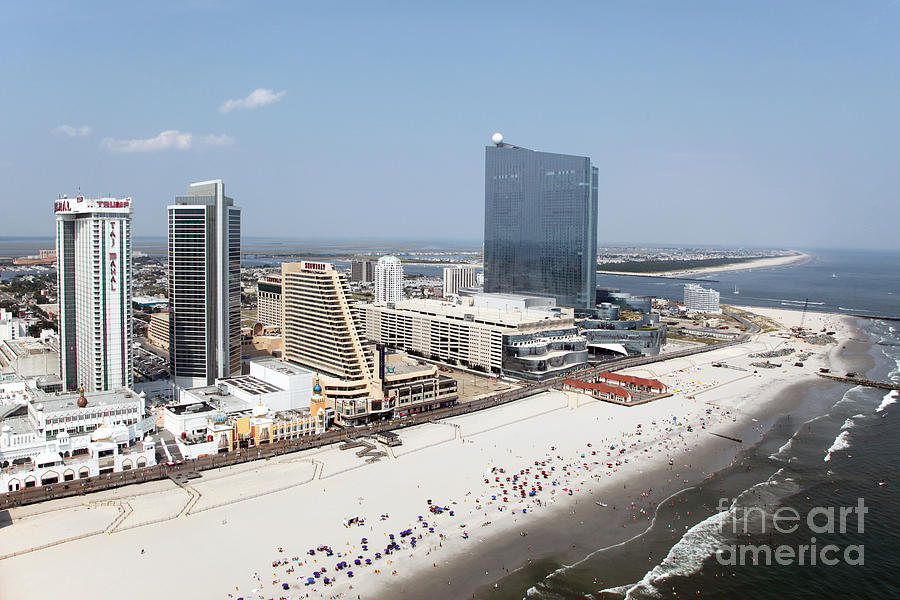 Beach Photograph - Aerial of Downtown Atlantic City by Bill Cobb