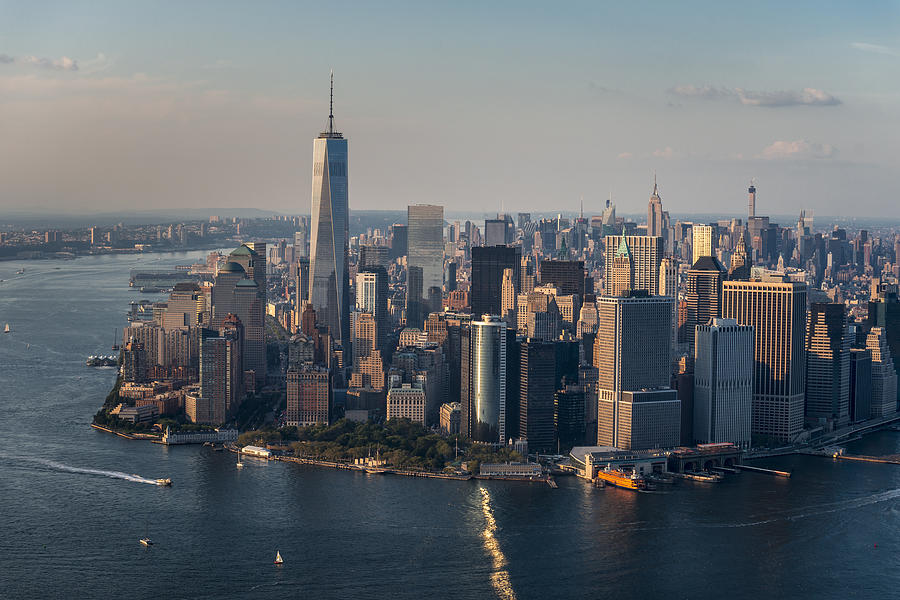 Aerial of downtown Manhattan, NYC Photograph by Nisian Hughes
