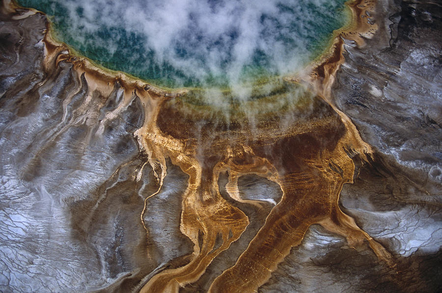 Aerial Of Grand Prismatic Springs Photograph by Peter Essick - Fine Art ...