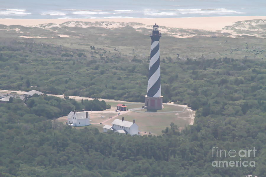 Beach Photograph - Aerial of Hatteras Light by Cathy Lindsey