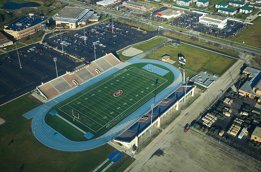 Aerial of Joliet Memorial Stadium Photograph by Luke Golobitsh - Fine ...