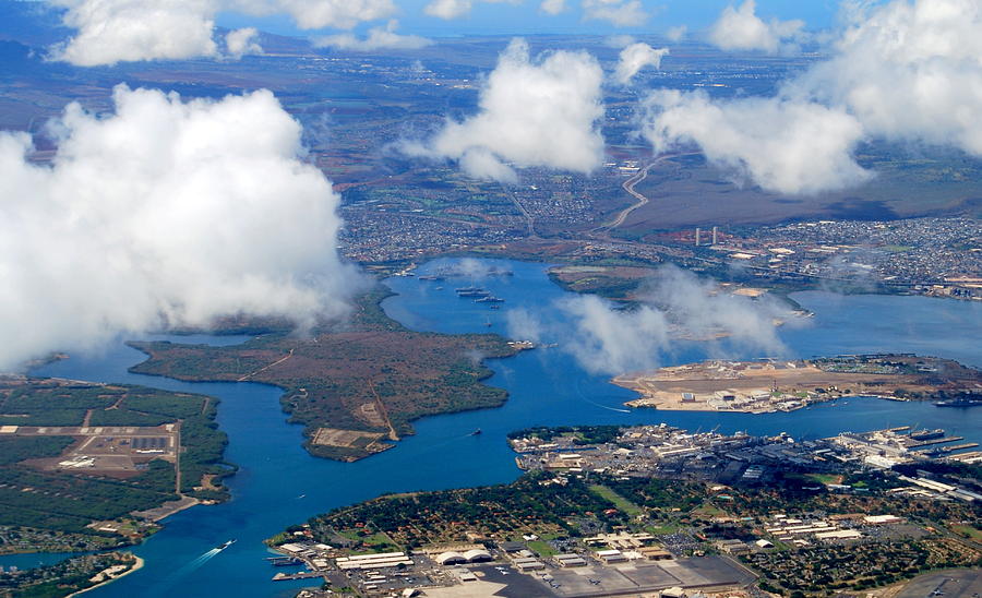 Aerial of Pearl Harbor Photograph by Caroline Stella