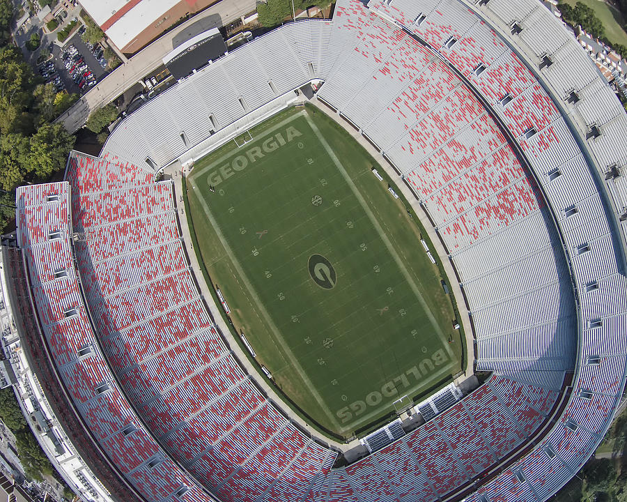 Aerial of Sanford Stadium UGA Photograph by Joe Myeress