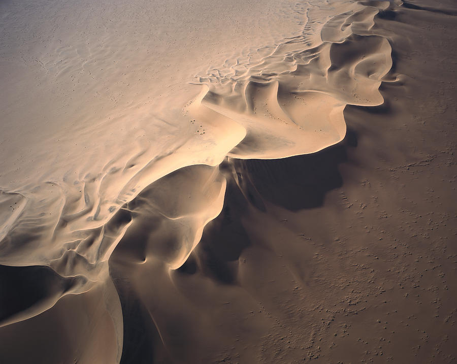 Aerial Of Star Dunes Namib Desert Photograph by Gerry Ellis