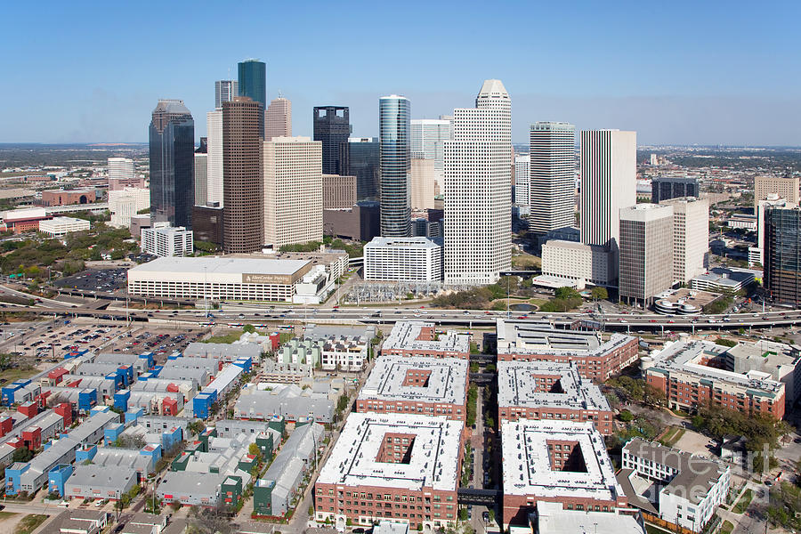 Aerial Of The Houston Skyline Photograph By Bill Cobb Pixels