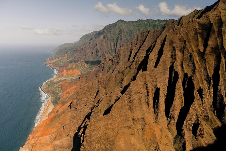 Aerial Of The Napali Coast, Ridges And Photograph by Merten Snijders