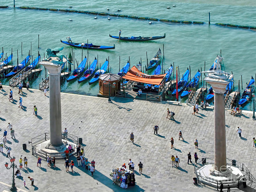 Aerial of Venice Columns Photograph by Jennie Breeze