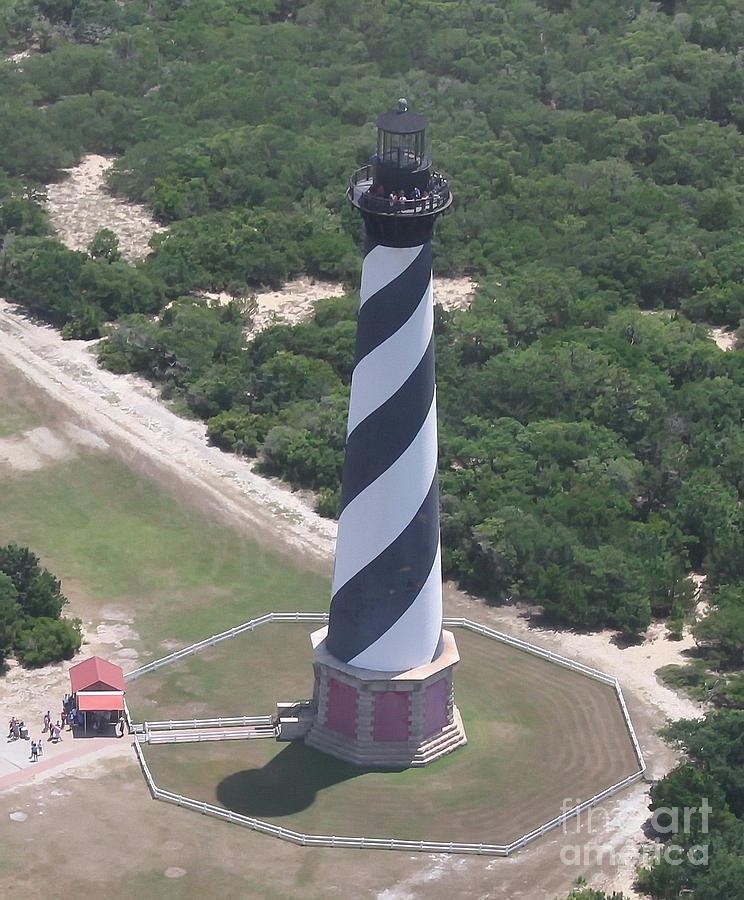 Beach Photograph - Aerial of Hatteras Light 3 by Cathy Lindsey