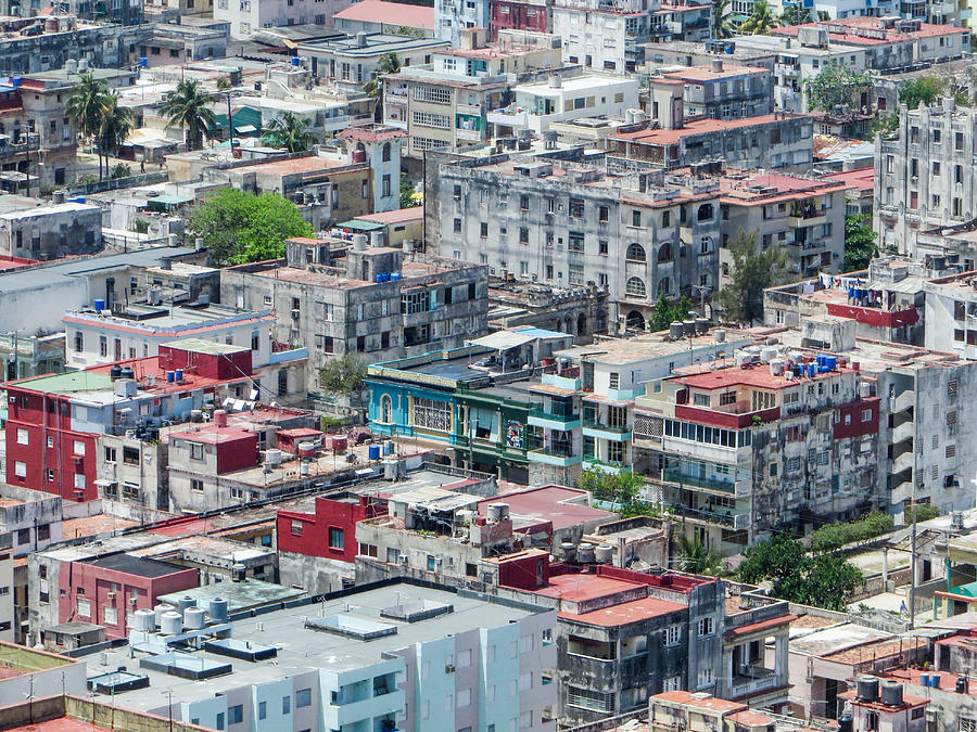 Aerial perspective of a neighbourhood in Havana Cuba. Photograph by Rob Huntley