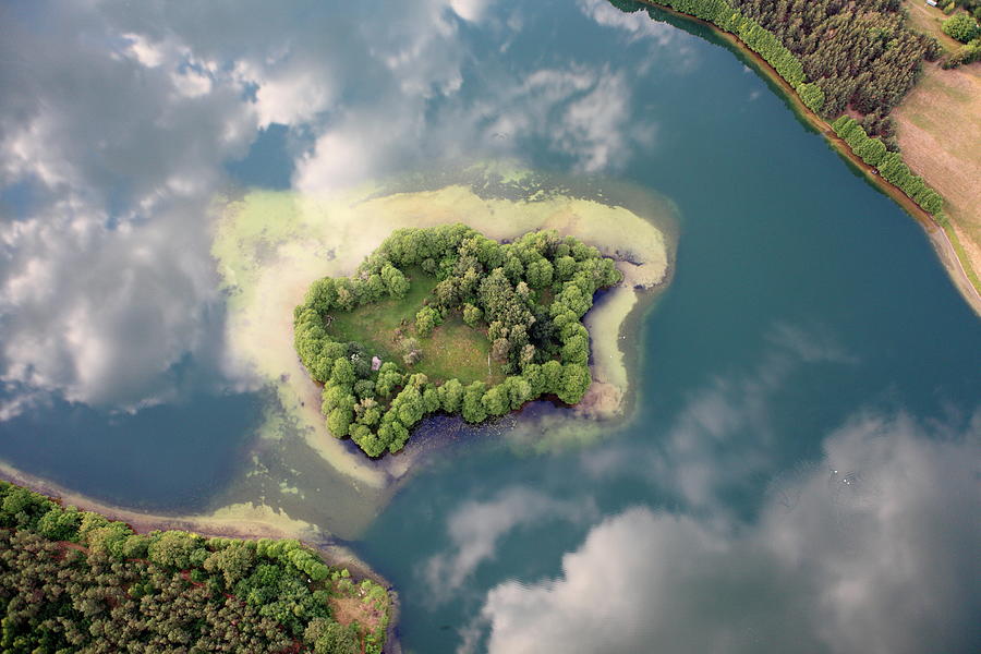 Aerial Photo Of A Island. Gwiazdy Lake Photograph by Dariuszpa