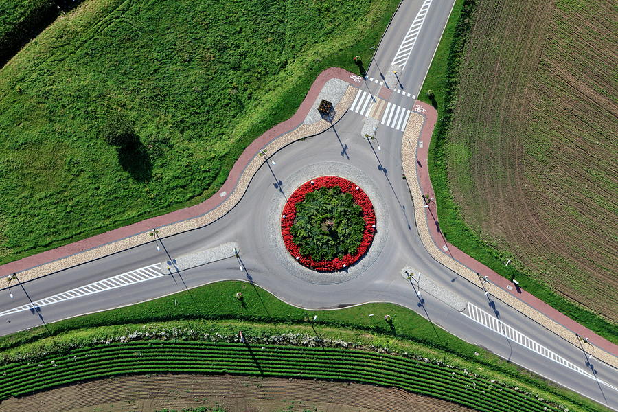 Aerial Photo Of Traffic Circle In Photograph by Dariuszpa