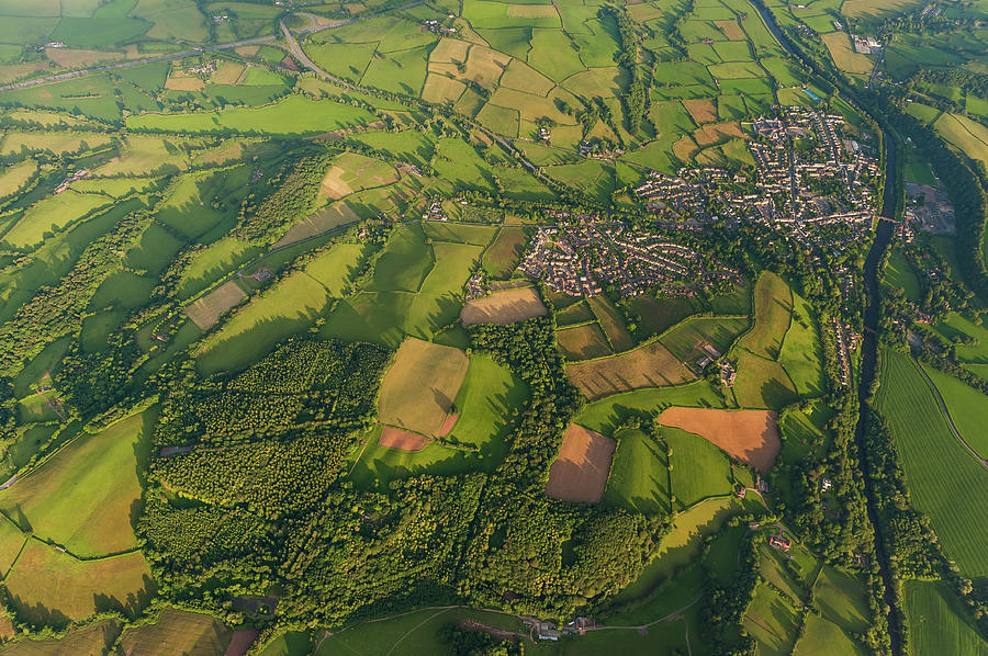 Aerial Photograph Over Rural Villages Photograph by Fotovoyager
