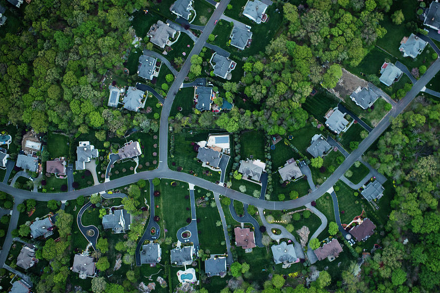 Aerial Photography Of Suburbs, Ny Photograph by Michael H