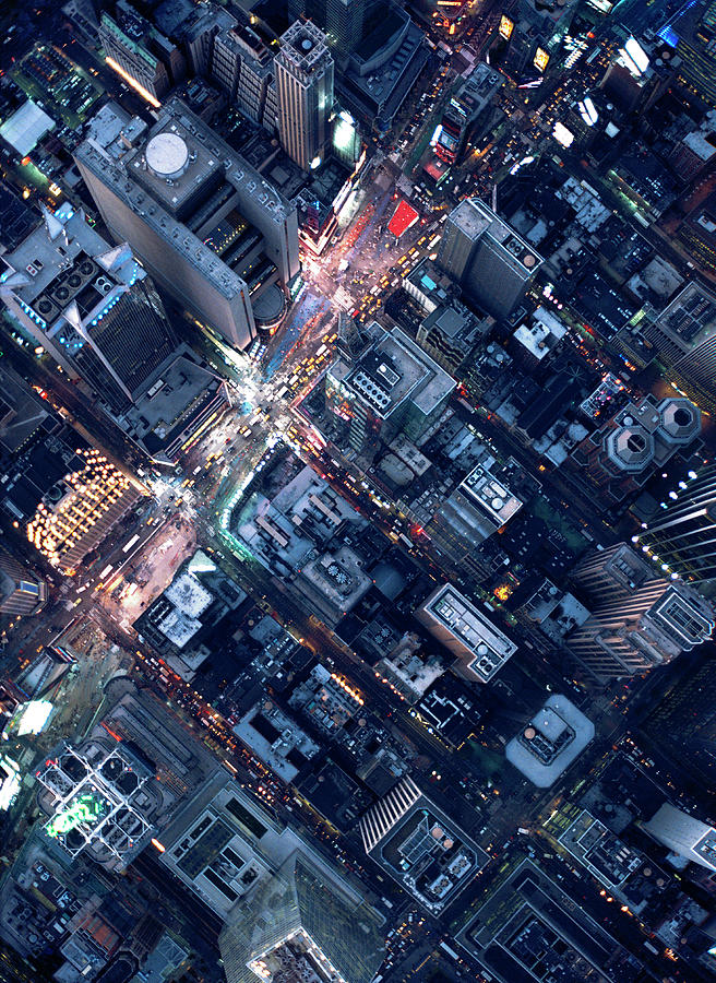 Aerial Photography Of Times Square, Ny Photograph by Michael H