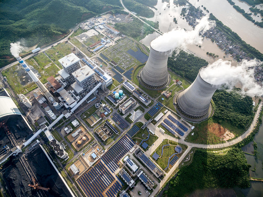 Aerial power plant Photograph by Zhongguo