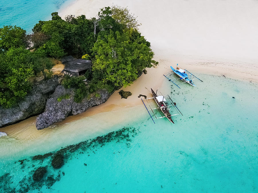Aerial scenic of the beach at Boracay Photograph by Max shen