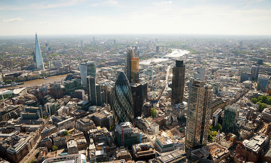 Aerial Shot Of City Of London Photograph by Michael Dunning