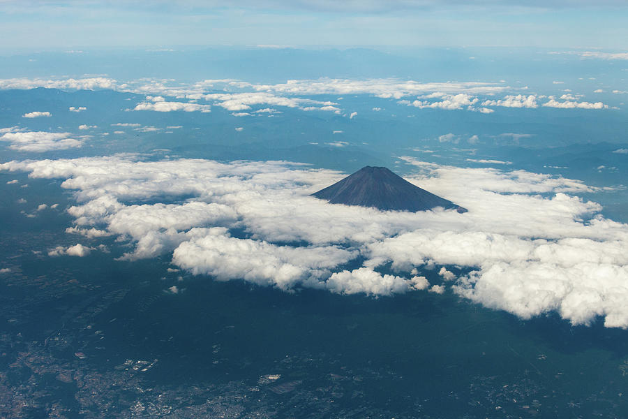 Aerial Shot Of Mt. Fuji Peak With Clouds Photograph by Ippei Naoi