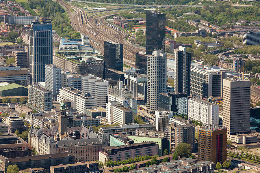 Aerial Shot Of Rotterdam Photograph by Opla