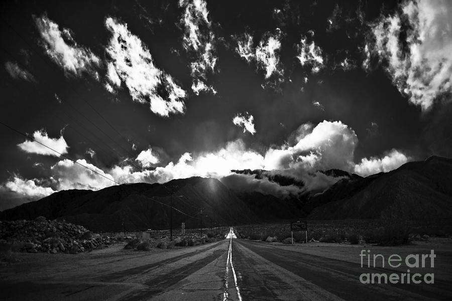 Black And White Photograph - Aerial Tram Road Palm Springs by Art K