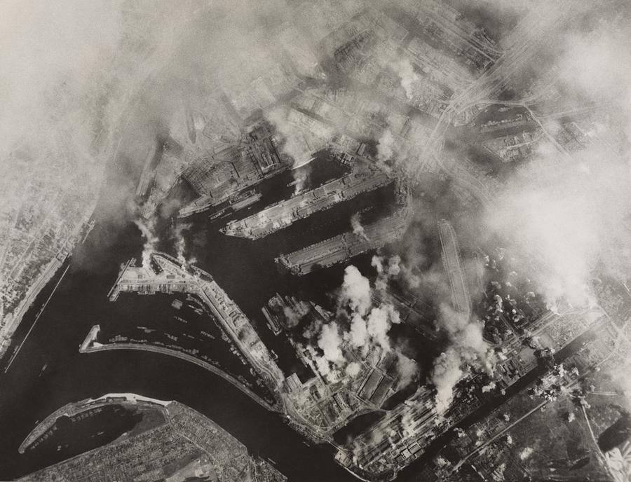 Aerial View After Allied Bombing Photograph by Everett - Pixels