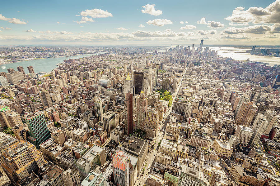 Aerial View Cityscape Manhattan New Photograph by Mlenny