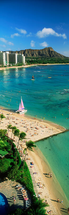 Aerial View Of A Beach, Diamond Head Photograph by Panoramic Images