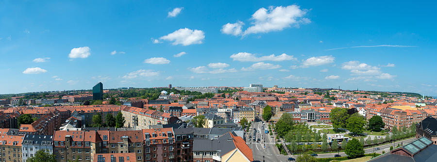 Architecture Photograph - Aerial View Of A City, Aarhus, Denmark by Panoramic Images
