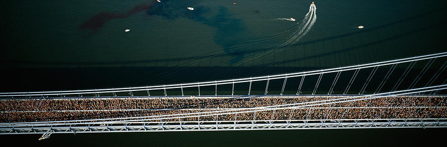 Aerial View Of A Crowd Running Photograph by Panoramic Images