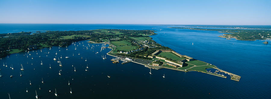 Aerial View Of A Fortress, Fort Adams Photograph by Panoramic Images