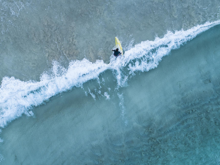 Aerial view of a surfer girl Photograph by Michael H