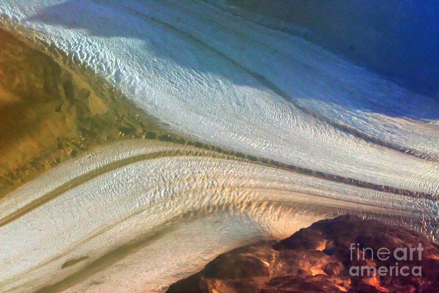 Aerial  View of an Antarctica Glacier Flow Photograph by Tap On Photo