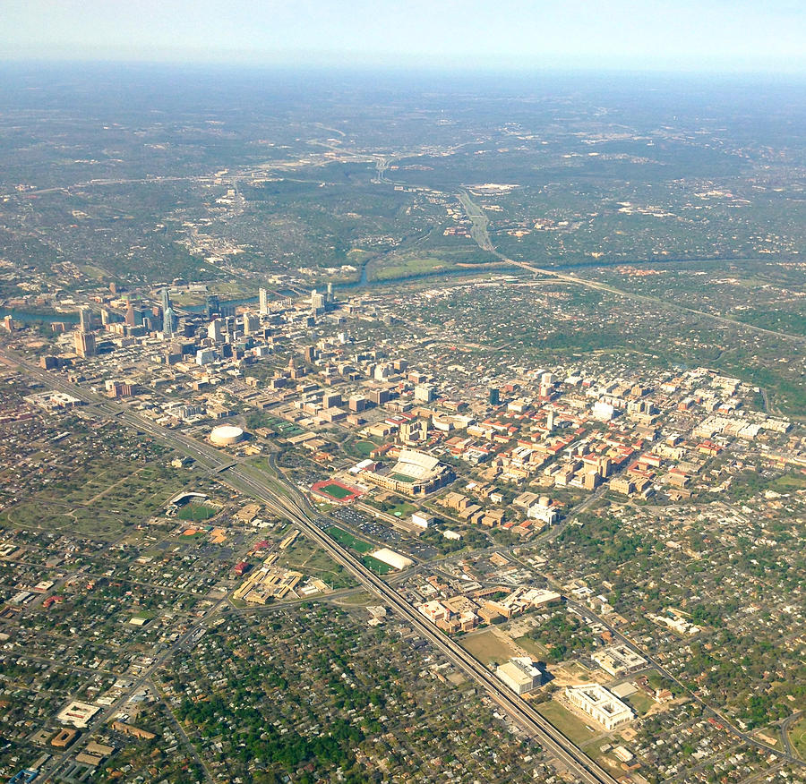 Aerial view of Austin  Photograph by Life Makes Art