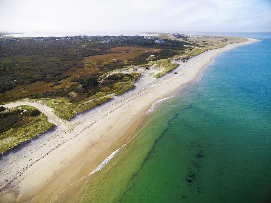 Nature Photograph - Aerial View Of Beach, Nantucket by Cate Brown
