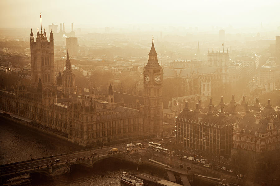 Aerial View Of Big Ben And The Palace Photograph by Christopher Kimmel Aerial View Of Big Ben And The Palace Photograph by Christopher Kimmel