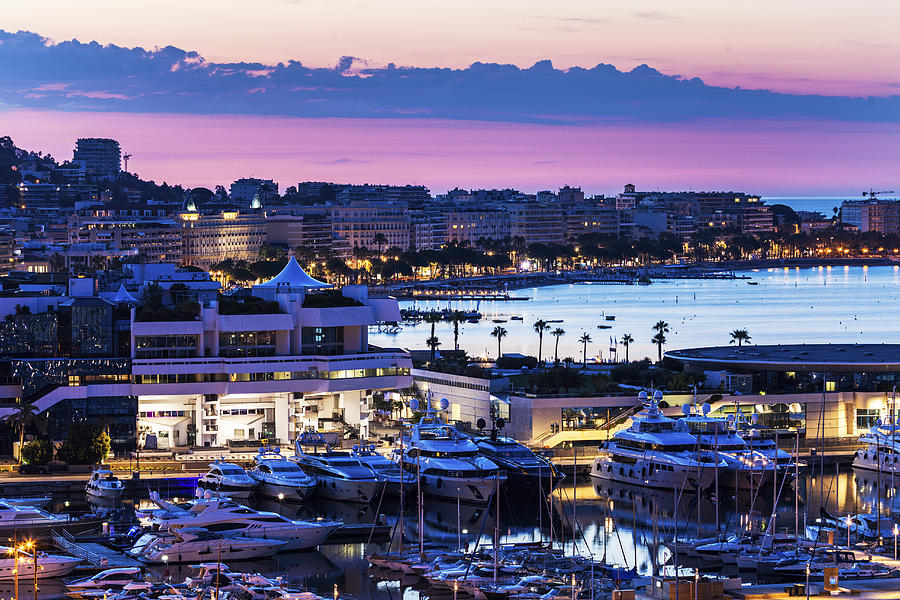 Aerial view of Cannes at sunrise Photograph by Henryk Sadura