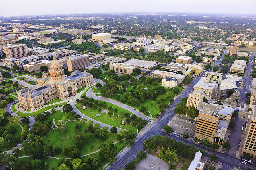 aerial view of Capitol building in Austin Texas Photograph by Dszc