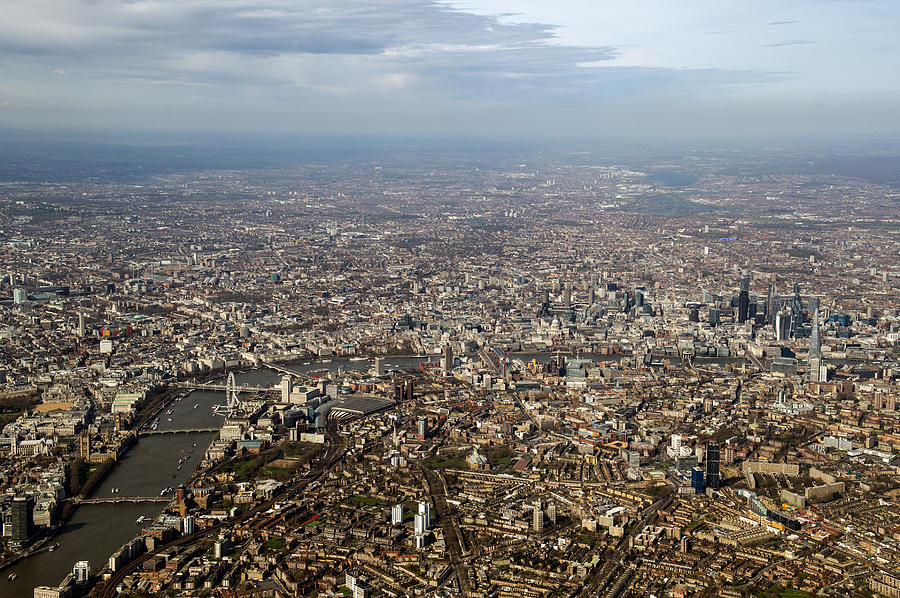 Aerial view of central London Photograph by Gary Eason