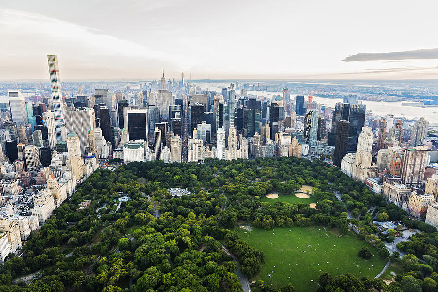 Aerial view of Central Park in New York City cityscape, New York, United States Photograph by JGI/Daniel Grill