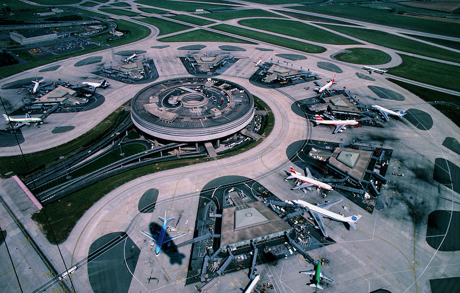 Aerial View Of Charles De Gaulle Airport Photograph by Peter Menzel/science Photo Library