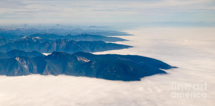 Aerial view of coast mountain ranges in BC Canada Photograph by Stephan ...