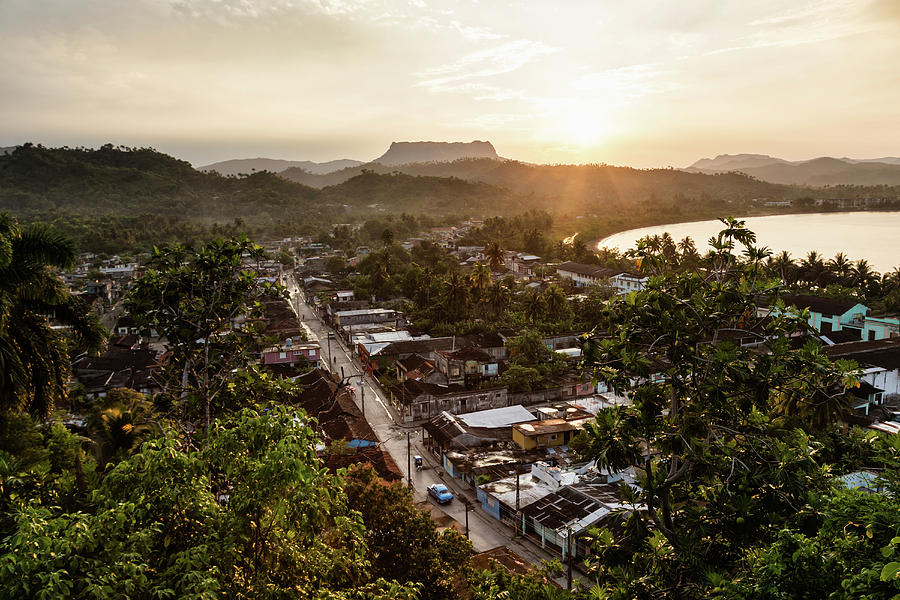 Aerial View Of Coastal Town, Baracoa Photograph by Pixelchrome Inc