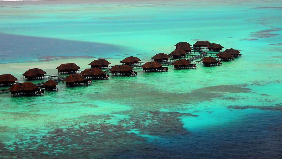 Aerial View of Conrad Resort. Maldives Photograph by Jenny Rainbow